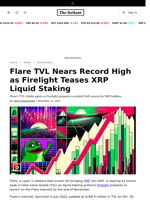 Flare TVL Nears Record High as Firelight Teases XRP Liquid Staking - 