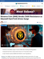 Binance Coin (BNB) Breaks $680 Resistance as Maxwell Hard Fork Drives Surge