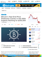 Bitcoin’s Year-End Price Prediction Comes in Hot With Experts Pointing to $200,000 ⋆ ZyCrypto