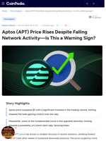 Aptos (APT) Price Rises Despite Falling Network Activity—Is This a Warning Sign?