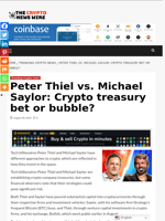 Peter Thiel vs. Michael Saylor: Crypto treasury bet or bubble? - The Crypto News Wire