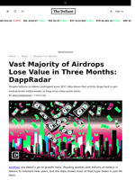 Vast Majority of Airdrops Lose Value in Three Months: DappRadar - 