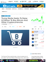 Trump Media Seeks To Raise $3 Billion To Buy Bitcoin And Other Cryptocurrencies ⋆ ZyCrypto