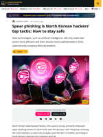 North Korea Lazarus Group Tops Cyber Threats with Spear Phishing Attacks
