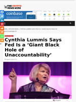Cynthia Lummis Says Fed Is a ‘Giant Black Hole of Unaccountability’ - The Crypto News Wire