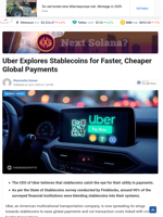Uber Explores Stablecoins for Faster, Cheaper Global Payments