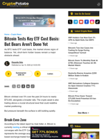 Bitcoin Tests Key ETF Cost Basis: But Bears Aren't Done Yet