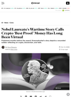 Nobel Laureate’s Wartime Story Calls Crypto ‘Best Proof’ Money Has Long Been Virtual - Decrypt
