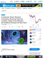Coldware Team Reveal Increases Buying Volume 1100%, Pepe Coin Breaks $0.000014 Ahead Of Bull Run