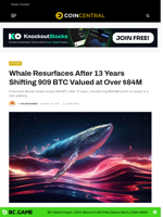 Whale Resurfaces After 13 Years Shifting 909 BTC Valued at Over $84M