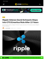Ripple Veteran David Schwartz Steps Into CTO Emeritus Role After 13 Years