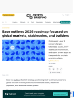 Base outlines 2026 roadmap focused on global markets, stablecoins, and builders