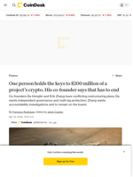 One person holds the keys to $200 million of a project’s crypto. His co-founder says that has to end