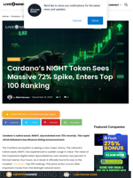 Cardano's NIGHT Token Sees Massive 72% Spike, Enters Top 100 Ranking | Live Bitcoin News