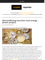 WinnerMining launches new energy power project.