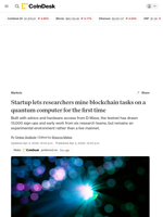 Startup lets researchers test blockchain tasks on a quantum computer for the first time