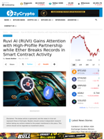 Ruvi AI (RUVI) Gains Attention with High-Profile Partnership while Ether Breaks Records in Smart Contract Activity