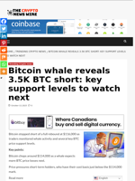 Bitcoin whale reveals 3.5K BTC short: key support levels to watch next - The Crypto News Wire
