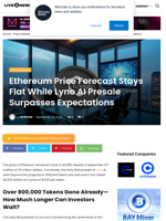 Ethereum Price Forecast Stays Flat While Lyno AI Presale Surpasses Expectations | Live Bitcoin News