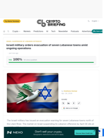 Israeli military orders evacuation of seven Lebanese towns amid ongoing operations