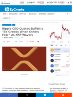 Ripple CEO Quotes Buffett’s “Be Greedy When Others Fear” As XRP Wavers ⋆ ZyCrypto