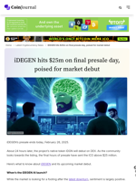 iDEGEN hits $25m on final presale day, poised for market debut - CoinJournal