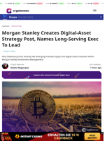 Morgan Stanley Names Exec To Lead Digital Asset Strategy