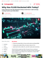 Why Has FLUID Rocketed 40% Today? - Coinspeaker