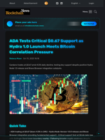 ADA Tests Critical $0.67 Support as Hydra 1.0 Launch Meets Bitcoin Correlation Pressure - Blockchain.News