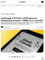 Anthropic CEO Says AI Progress Is Outpacing Society’s Ability to Control It - Decrypt