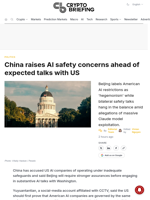 China raises AI safety concerns ahead of expected talks with US