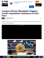 Cardano Shorts' Bloodbath Triggers 4,146% Liquidation Imbalance in One Hour
