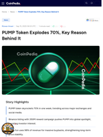 PUMP Token Explodes 70%, Key Reason Behind It