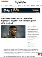 Alexander Isak's World Cup debut highlights crypto's still-unfilled gap in elite football