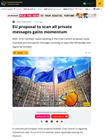 EU Chat Control Plan Gains Support, Threatens Encryption