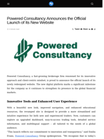 Powered Consultancy Announces the Official Launch of Its New Website - Visionary Financial