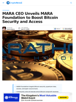 MARA CEO Opens Foundation to Boost Bitcoin Security, Access