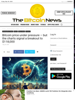 Bitcoin price under pressure – but the charts signal a breakout to $118,000