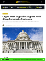 Crypto Week Begins in Congress Amid Sharp Democratic Resistance - CoinCentral