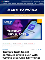Trump’s Truth Social continues crypto push with 'Crypto Blue Chip ETF' filing: CNBC Crypto World