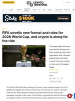 FIFA unveils new format and rules for 2026 World Cup, and crypto is along for the ride