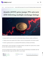 Avantis (AVNT) price jumps 79% sets new ATH following multiple exchange listings - CoinJournal