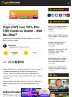 Ripple (XRP) Gains 160% After $20B Liquidation Shocker - What Lies Ahead?