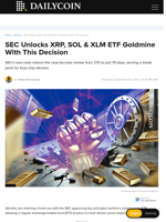 SEC Unlocks XRP, SOL & XLM ETF Goldmine With This Decision - DailyCoin