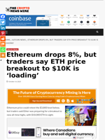 Ethereum drops 8%, but traders say ETH price breakout to $10K is ‘loading’ - The Crypto News Wire