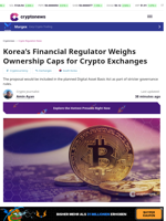 Korea’s Financial Regulator Weighs Ownership Caps for Crypto Exchanges