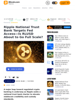 Ripple National Trust Bank Targets Fed Access—Is RLUSD About to Go Full Scale? – Featured Bitcoin News