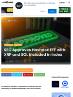 SEC Approves Hashdex ETF with XRP and SOL Included in Index | Live Bitcoin News