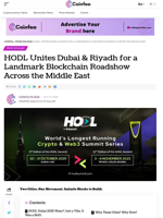 HODL Unites Dubai & Riyadh for a Landmark Blockchain Roadshow Across the Middle East - Coinfea