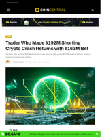 Trader Who Made $192M Shorting Crypto Crash Returns with $163